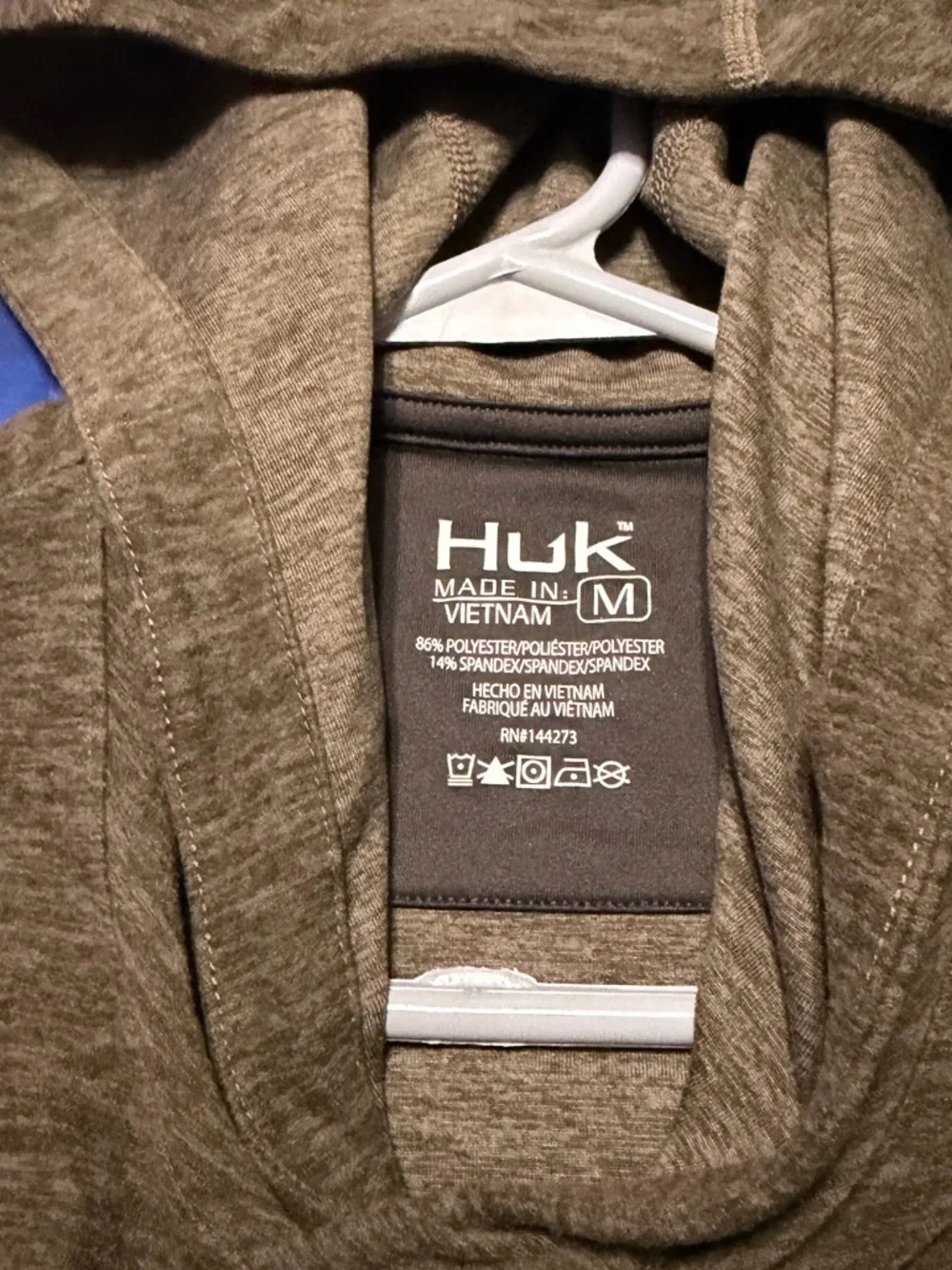Huk Leeward Olive Green  Lightweight Fleece Pullover Hoodie - Picture 7 of 11